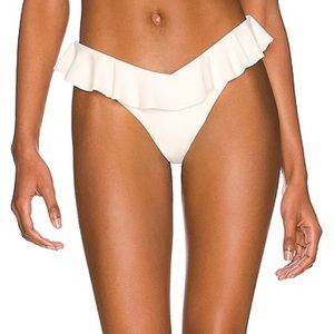 Weworewhat Ruffle Delilah Bottom (Off white); size small; new with tags